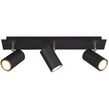 Trio Lighting - Plafonnier/applique Led 3 lampes culot GU10 noir - Trio - Marley iii