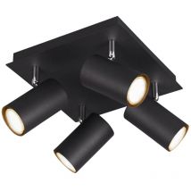 Trio Lighting - trio leuchten 802430432 plafonnier marley en métal noir mat 1 x GU10