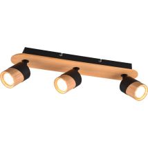 Trio Leuchten - Applique Led culot GU10 support et douille bois métal noir - Trio - Aruni iii