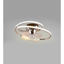 Trio Lighting - Plafonnier ventilateur led chromé ø50 cm avec télécommande