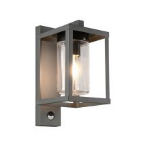 Webmarketpoint - Trio Lunga Modern Outdoor Wall Lantern Anthracite IP44 with pir