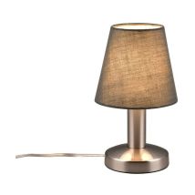 Trio Leuchten - Trio Mats Ii Lampe de table Young Living avec abat-jour rond conique, abat-jour gris mat en nickel