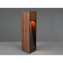 Trio - Sockelleuchte canning aus Naturholz mit Aluminium in Anthrazit