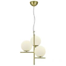 Trio - Pure Modern 3 Light Multi Arm Pendant Ceiling Light Brass Matt