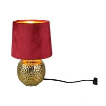Defibrico - Trio Sophia Modern Table Lamp with Round Tapered Shade Gold Red Shade