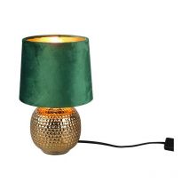 Trio Sophia Modern Table Lamp with Round Tapered Shade Gold Green Shade