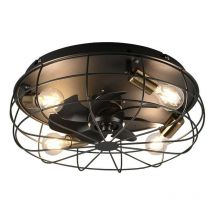 Trio Trondheim Modern 4 Light Ceiling Fan Black Matt Remote control
