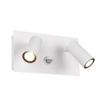 Trio - Tunga Modern 2 Light Outdoor Spotlight White Matt 3000K IP54 with pir
