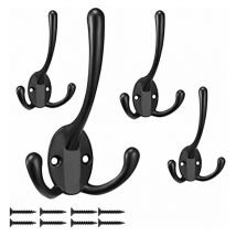 Briller - Noir x 5 porte arrière crochet cintre tenture murale moderne minimaliste alliage rétro portant crochet robuste adapté à la maison