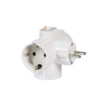 Fanton - Adaptateur 82260 c/in de S30 à 3 prises standard allemandes avec interrupteur lumineux blanc