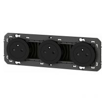 Legrand - Triple prise de courant 2P+T 16A à composer précâblée - Dooxie - Noir