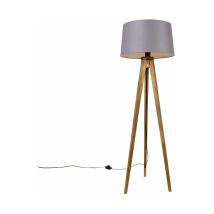 Ländliches Stativ Vintage Holz mit Leinenschirm dunkelgrau 45 cm - Tripod Classic