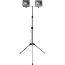 Orion91 - Trépied télescopique avec projecteur led extérieur 2x20W Aluminium 4000K 7hSevenOn Outdoor