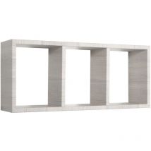 Ahd Amazing Home Design - Mensola cubo 3 scomparti scaffale rovere grigio soggiorno salotto camera moderno Tristano