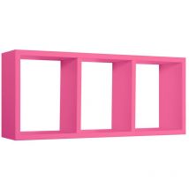 Ahd Amazing Home Design - Mensola cubo 3 scomparti scaffale fuxia soggiorno salotto camera moderno Tristano