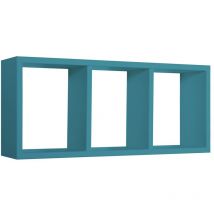 Mensola cubo 3 scomparti scaffale blu soggiorno salotto camera moderno Tristano