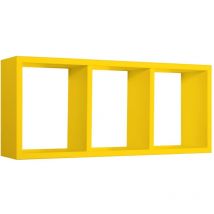 Ahd Amazing Home Design - Mensola cubo 3 scomparti scaffale giallo soggiorno salotto camera moderno Tristano