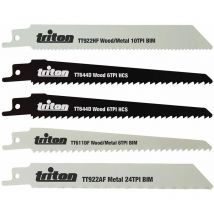 Recip Saw Blade Set 5pce - 150mm - Triton