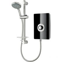 Triton Aspirante 8.5KW Gloss Black Electric Shower - Includes Head + Riser Rail