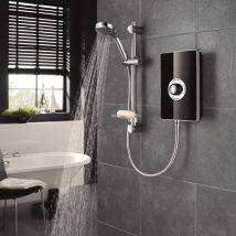 Aspirante Electric Shower 8.5kW Modern Black Gloss 5 Spray - Black - Triton