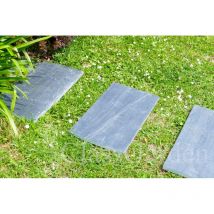 CLASSGARDEN Trittplatte aus Naturschiefer 60x30 cm – Schwarz – 20 Stück – 17 kg