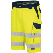 Vizwell - Herren Warnschutz-Kontrast-Short VWTC114 Gr. 54 gelb/marine
