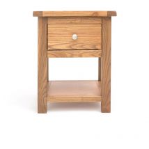 Cabinet Bits - Trivento 1 Drawer w Shelf Bedside Table Chrome Knob - Light wood
