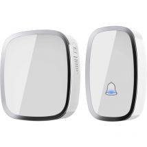 Türklingel, wasserdichter elektrischer Funk-Gong mit 300 Metern Reichweite, Glockenset mit LED-Blitz und 36 Klingeltönen, 4 Lautstärkestufen für