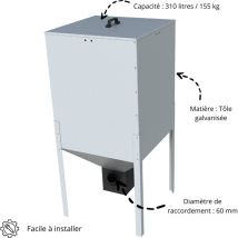 Klimosz - Trémie granulés de 310 litres / 155 kg en tôle galvanisé