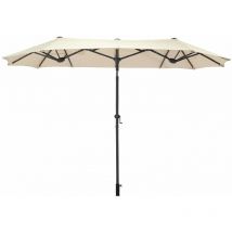 Trois Coupole Parasol 300 x 150 cm - pliable / manivelle - Couleur : Naturel
