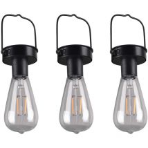 Luminaires de jardin, Trois suspensions extérieur led Campus Noir en Metal Trio