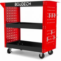 Boudech - Troller - Chariot d'atelier à 3 étagères avec roues autobloquantes