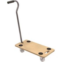 Carrello Trasporto Pieghevole Easy System Con Manico E Ruote Pivotanti In Legno Portata 200 Kg 58x29x1,8 Cm