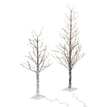 Led Leds - Tronc D'arbre Et Branches Enneigées Avec Lumières Led h. 120 Cm - 114 Lumières Led