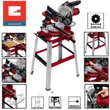 Grecoshop - Troncatrice/Sega circolare radiale per legno 1900W 250mm con laser e banco/banchetto Einhell - tc-sm 2531/1 u