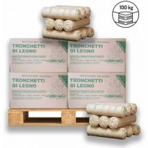 Tronchetti da ardere in legno pressato faggio-abete 100 kg, Made in Italy