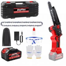 Day Plus - Tronçonneuse 8'' Tronçonneuse électrique Tronçonneuse d'arbre Batterie Chargeur Sans brosse