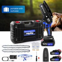 Dayplus - Tronçonneuse à batterie Mini tronçonneuse 4 pouces tronçonneuse manuelle avec 2 batteries