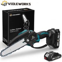 Maerex - Tronçonneuse à batterie Scie à chaine élagueuse sans fil brushless violeworks 6'' 18V scie à buche électrique 2 Batteries ZebraA