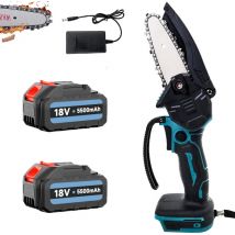 Tronçonneuse à batterie, tronçonneuses électriques à cordon de 4 pouces, mini tronçonneuse à une main, remplacement Compatible avec la batterie