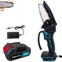 Tronçonneuse à batterie, tronçonneuses électriques à cordon de 4 pouces, mini tronçonneuse à une main, Compatible avec la batterie Makita, avec