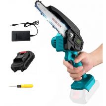 Mawiron - Tronçonneuse à batterie,Mini de tronçonneuse sans fil électrique de 6 pouces, scie à couteuse en bois puissante avec batterie 3,0 a et
