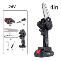 Tronçonneuse électrique sans fil portative avec réglage de la vitesse et 2 batteries, pour la coupe d'élagage d'arbres, Noir