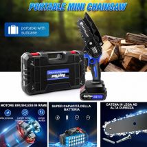 Dayplus - Tronçonneuse Mini tronçonneuse 4 pouces tronçonneuse manuelle avec 2 batteries