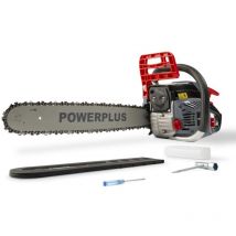 Powerplus - Tronçonneuse Thermique POWEG2030 - Élagueuse à Essence de 56,5 cc, Guide de 500 mm et Réservoir de 0,5 l, Outillage de Jardin