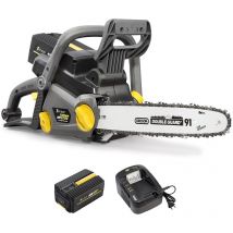Tronçonneuse sans fil à batterie, 40 V, guide 14 pouces, GT ELEC + batterie 4 Ah + chargeur