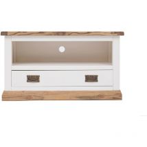 Cabinet Bits - Tropea Off White 1 Drawer tv Cabinet Brass Drop Handle - Off White