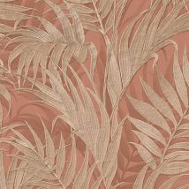 Design Id - Tropical Palm Leaf Brown Wallpaper Textured Paste The Wall Vinyl