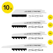 Set de lames bois/métal/plastique pour scie sabre (10 pces) - Trotec