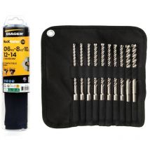 Diager - Trousse 10 forets Béton rockfaster sds Plus